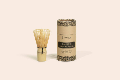 Bamboo Matcha Whisk with delicate bristles and paper tube