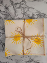 Load image into Gallery viewer, Close up of ecofriendly UNpaper towel in sun pattern. Made in Wheaton, MD
