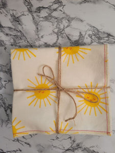 Close up of ecofriendly UNpaper towel in sun pattern. Made in Wheaton, MD
